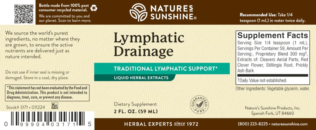 Nature's Sunshine Lymphatic Drainage Liquid Supplement